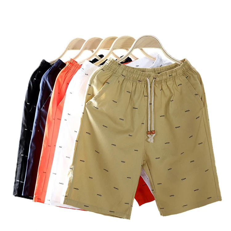 Мужские летние шорты, повседневные мужские шорты с принтом рыбьей кости, брюки больших размеров, 2020