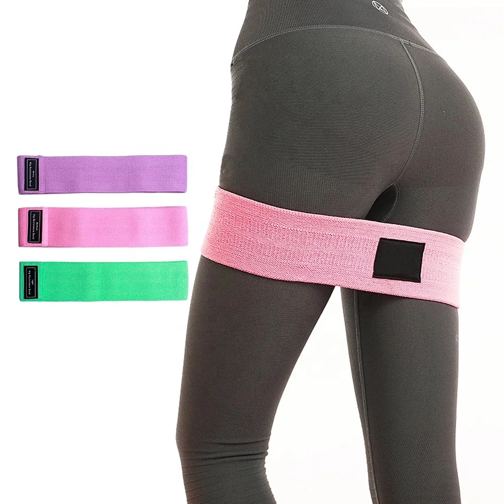 
 Custom Private Label Non Slip Fabric Hip Resistance Band GYM Fitness 3 Level Booty Band For Glutes Activation  