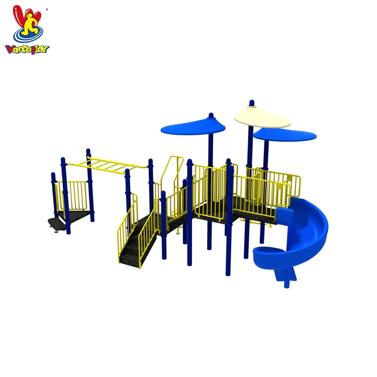 Classic Themes Amusement Park Outdoor Plastic Slides Playsets Children Playground Games Equipment with Monkey Bar for Sale