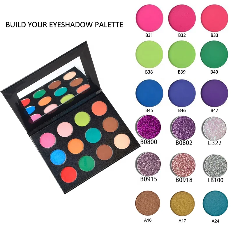 Wholesale Makeup Make Your Own Brand High Pigment Private Label Custom Eyeshadow Palette