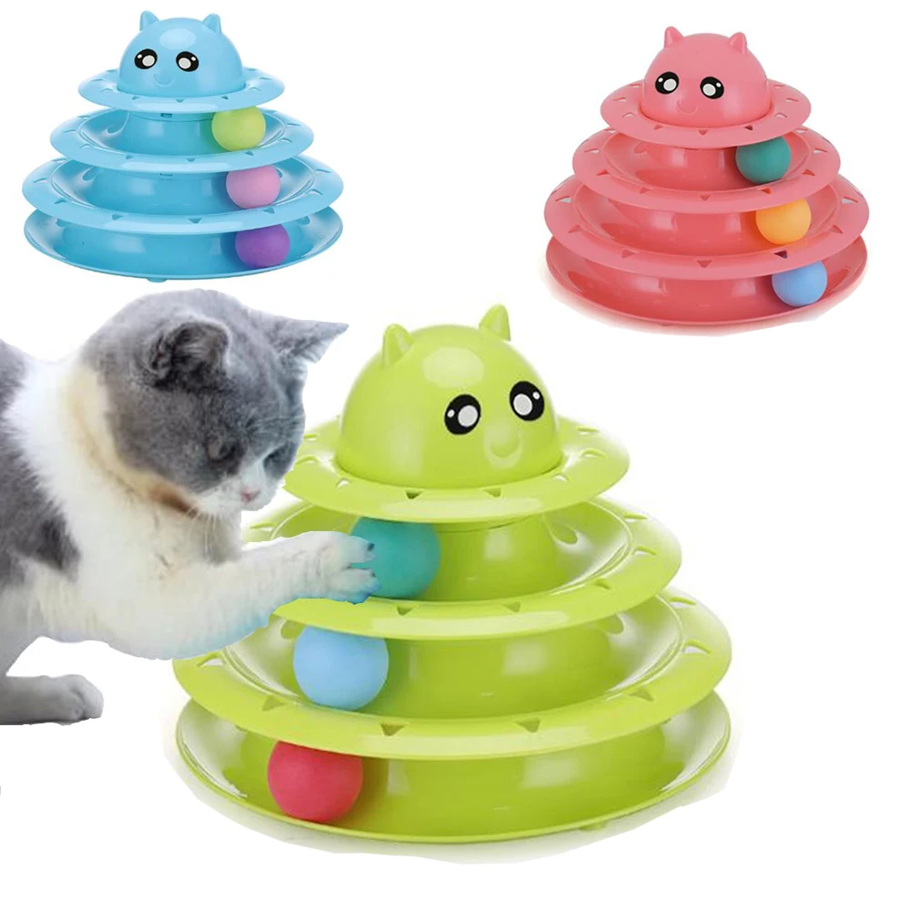Funny Pet Toys Crazy Ball Disk Interactive Amusement Plate Moving Turntable Play Disk Turntable Cat Pet Plastic Toys