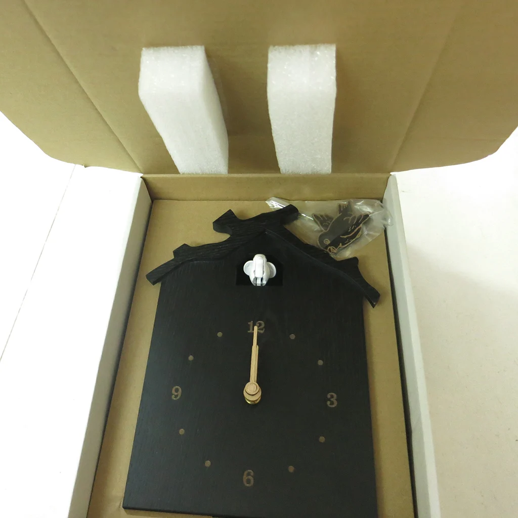 Cuckoo Cartoon Bird MDF Wooden Decorative Good  Quartz Wall Clock Black ,White