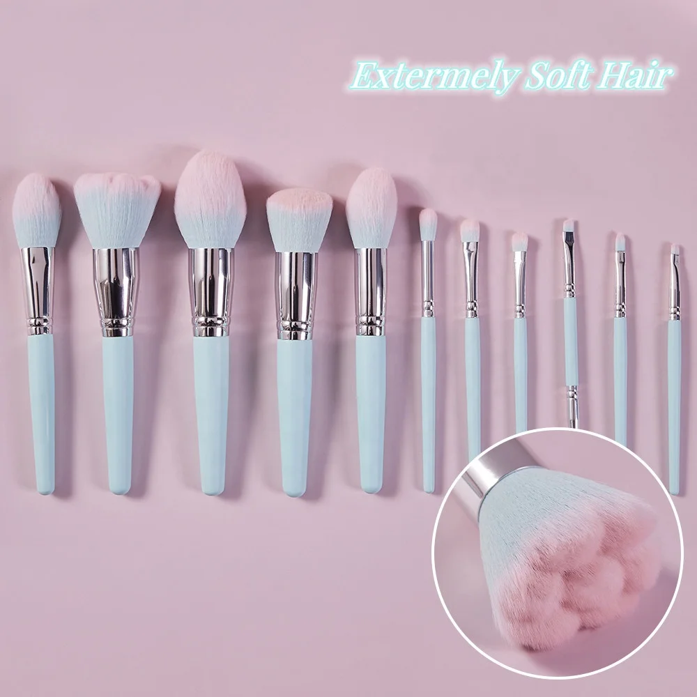 2022 New Arrival Lime Color High Quality Foundation Professional Wholesale Makeup Brush Set