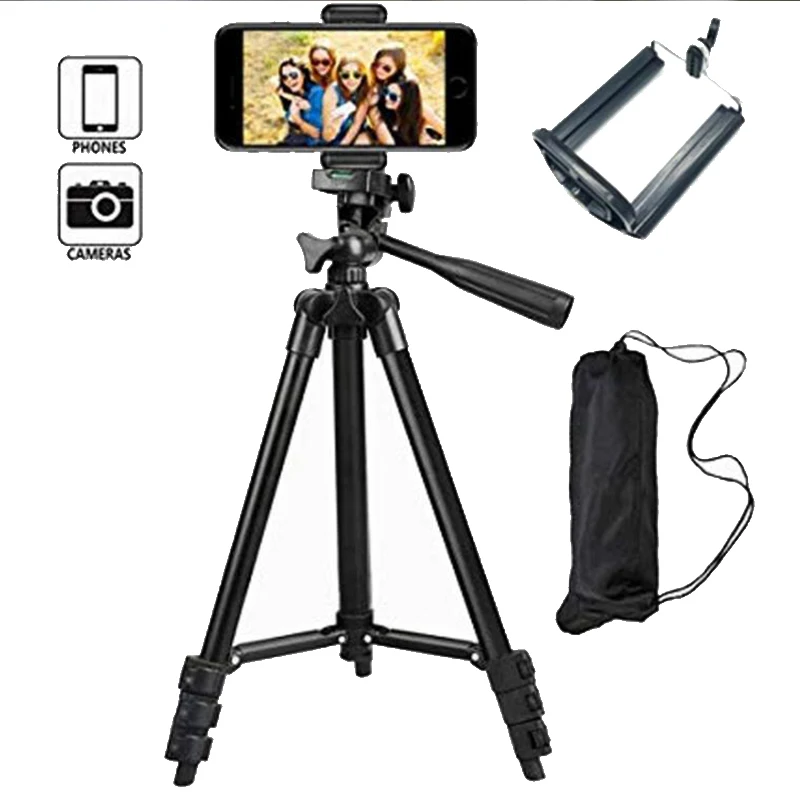 52CM 3366 Camera Tripod with Carry Bag, Tripod Stand for DSLR Cameras Compatible with mobile phone