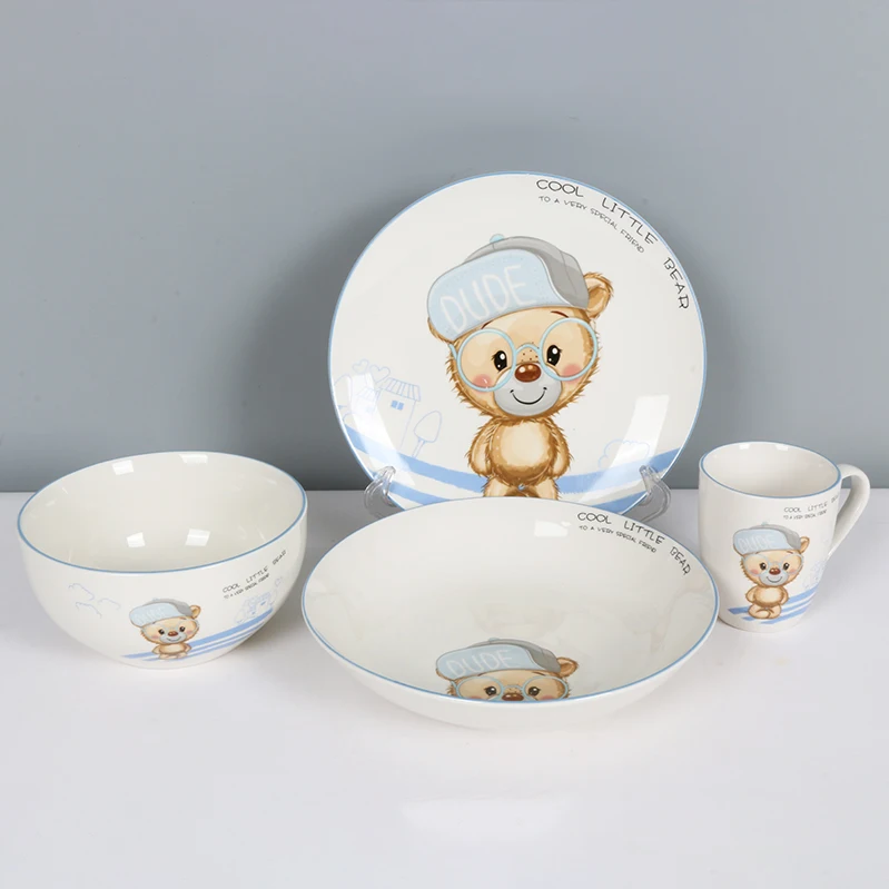 Здоровая детская тарелка для кормления Детская обеденная детский керамический набор посуды