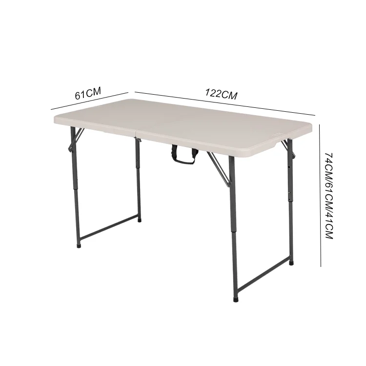 Portable Outdoor Balcony Easy Foldable Kitchen Dining Table Catering Banquet Picnic Plastic White Folding Camping Table