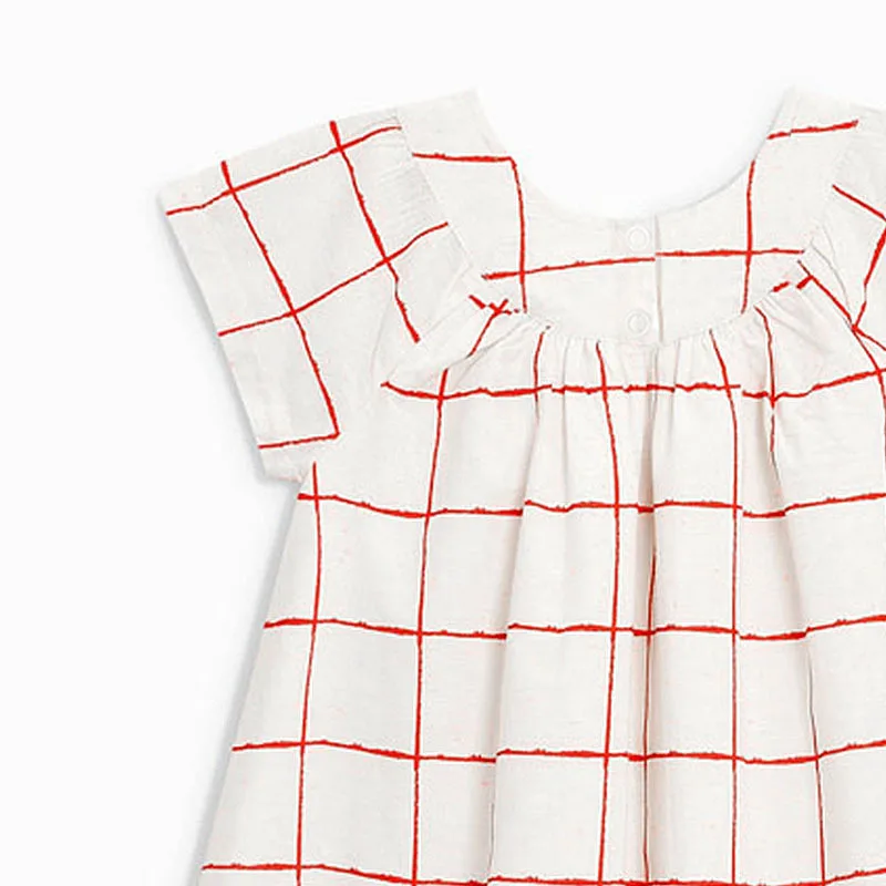 
Newest Children Plaid Striped Dress Cotton Cute Frilly Dress for Baby Girl Summer Clothes 
