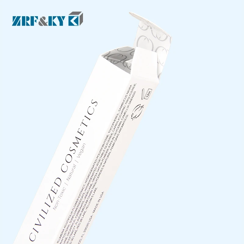 Customized White Lipstick Tube Storage Paper Cosmetics Gift Lip Kit Packaging Lip Balm Box With Logo Printing