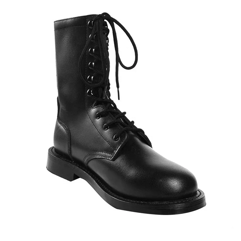 XINXING high quality officer black boots upper split thick leather for tactical combat parade high abrasion rubber sole