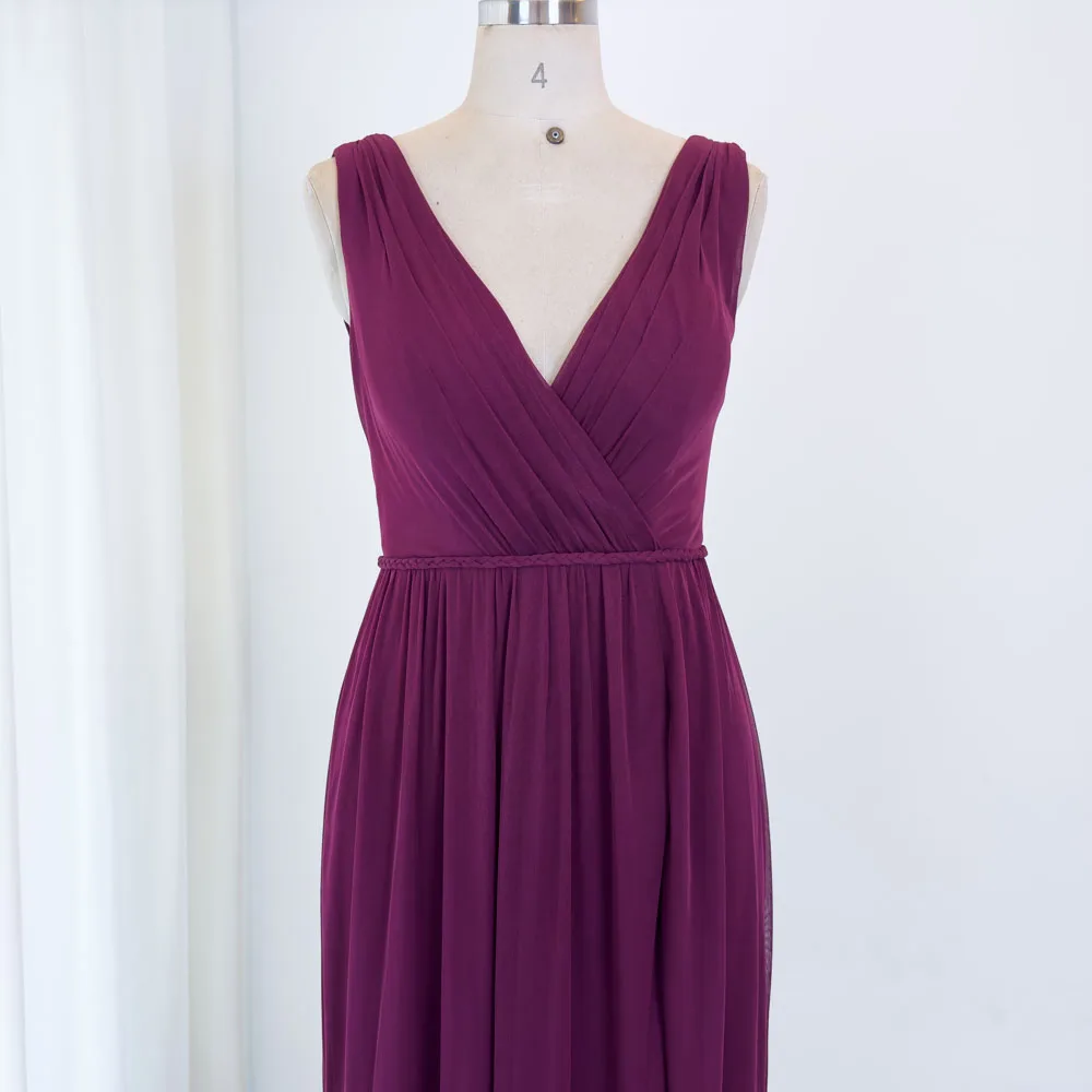 TEENYEE Fashion V-Shaped Back Bridesmaid Dress Evening Party Dresses Women Wedding Dresses Elegant