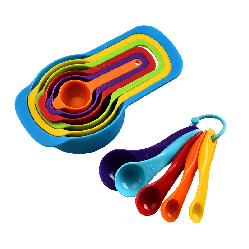 Amazon top seller Kitchen cooking color silicone Measuring Spoon Plastic Measuring Spoon Measuring Cup