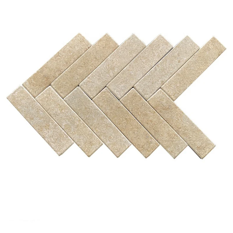 China natural tumbled and brushed Golds/ Yellow marble stone wall and floor tile 20X5X1 CM