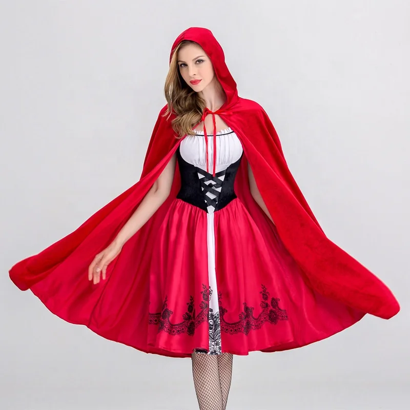Party Cosplay Costume Little Red Riding Hood Carnival Costumes Fancy Dress For Adult Girls