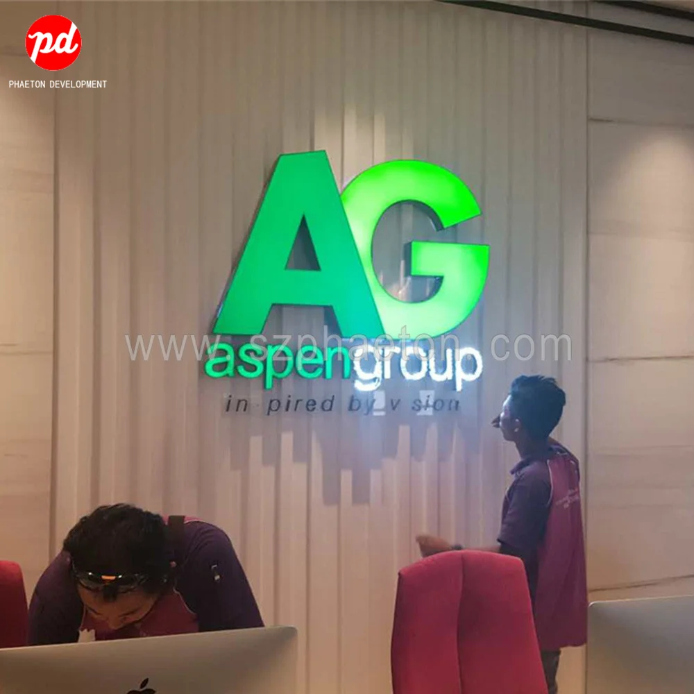 Light up Letters Logo Signage Custom Led Sign Light Frontlit Letters 3d Logo Facelit Channel Letter Custom Led Sign for Business
