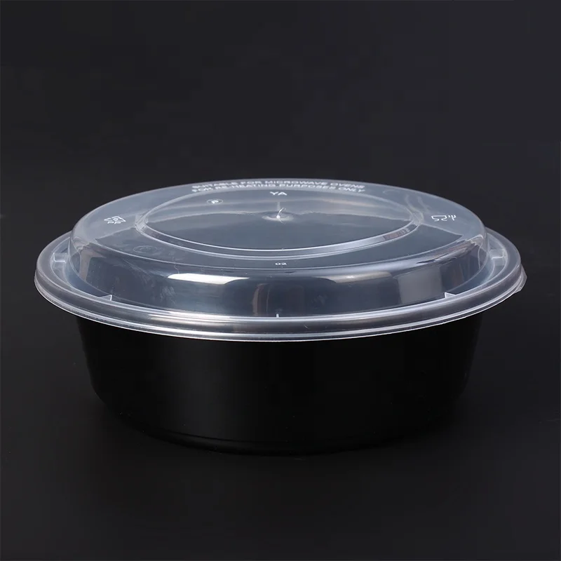 25oz/725ml Microwavable Disposable Plastic Container Packing PP Plastic Meal Prep Containers with Clear Lids