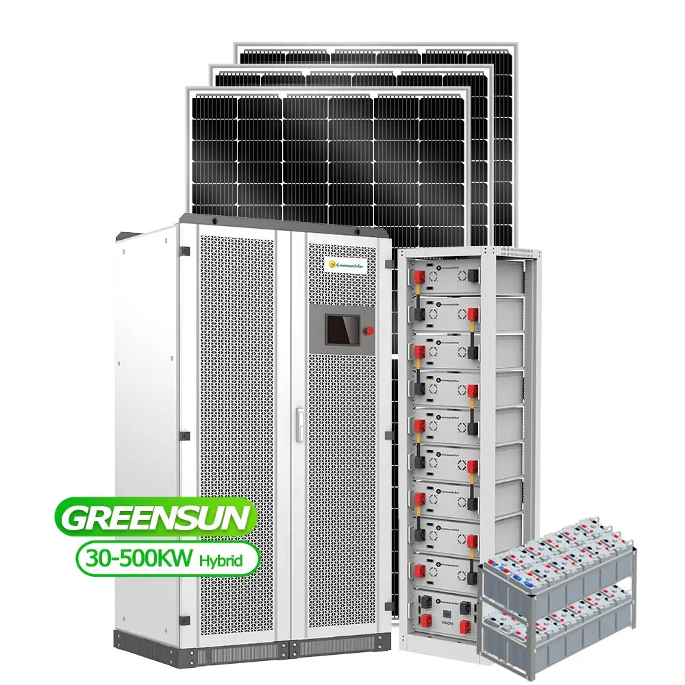 30kw solar generator 100kw power station 200kw 300kw 500kw hybrid solar system with lifepo4 battery for back up