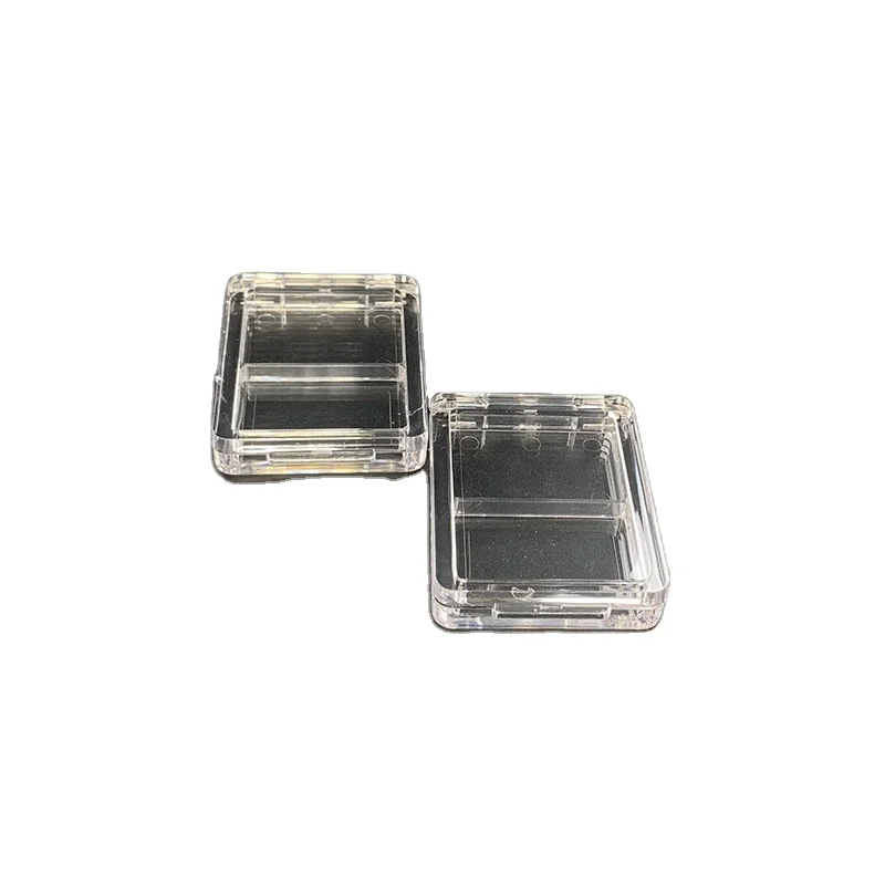 Custom Two-color Transparent Eyeshadow Box Square Single Block Blush Tray Can Put Powder Puff Plastic Packaging Material