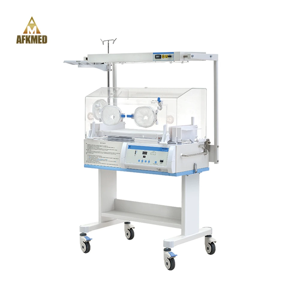 Mobile Portable Neonatal Monitoring System Newborn Infant Baby Incubator Warmer with shock absorption trolley