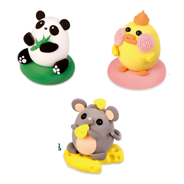 Small Promotion Toy DIY Intellectual Play Game Safety Kid Slime Toy Air Dry Clay Animal Clay Set