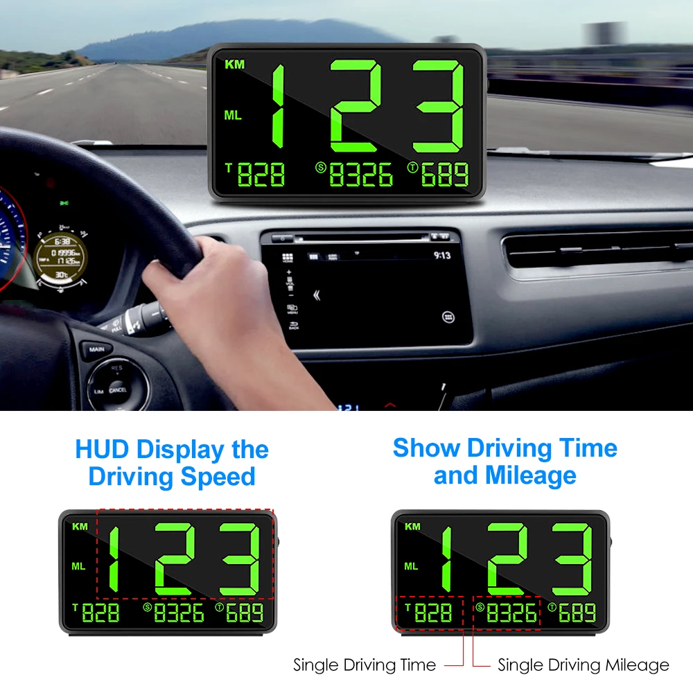 Автомобильный GPS-спидометр дисплей HUD автоматическая запись пробега 4 5 дюйма головное устройство превышения скорости будильник «подключи и работай» регулировка