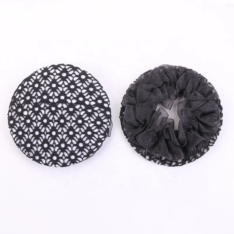 Black Invisibility Crochet Hair Snood Bun Cover Hairnet Ballet Dance Skating Mesh Bun Cover Hair Accessories For Women Girls