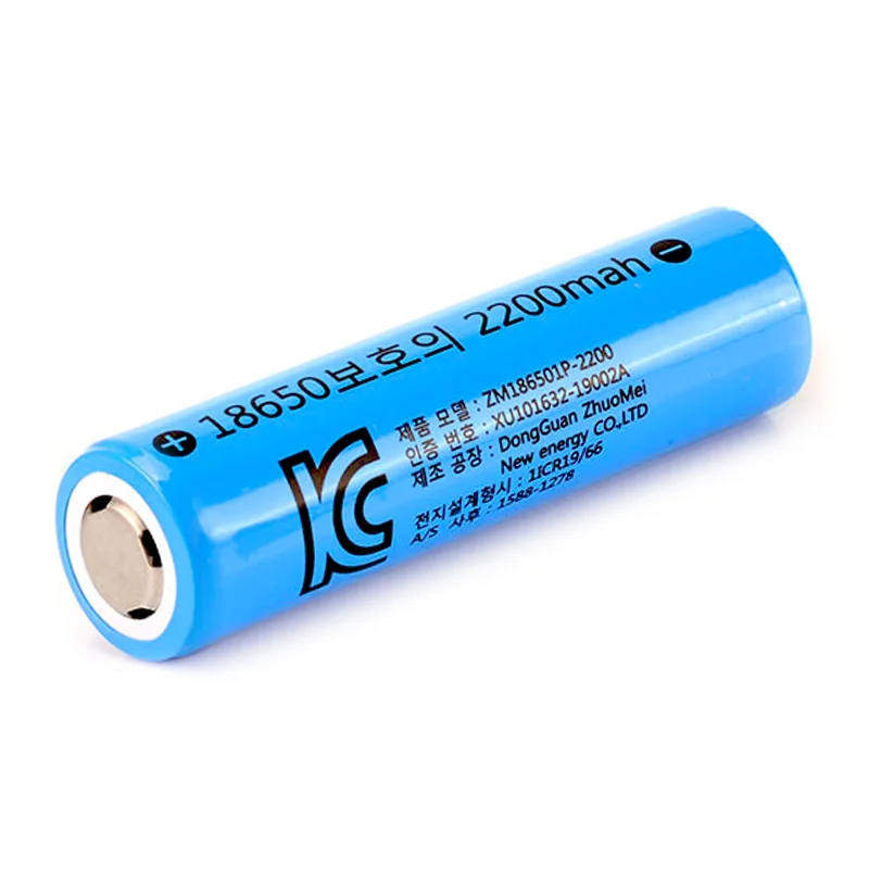 KC 18650 lithium battery pack 3.7V 2200mah rechargeable battery Korea lithium ion batteries PCB Flat cell