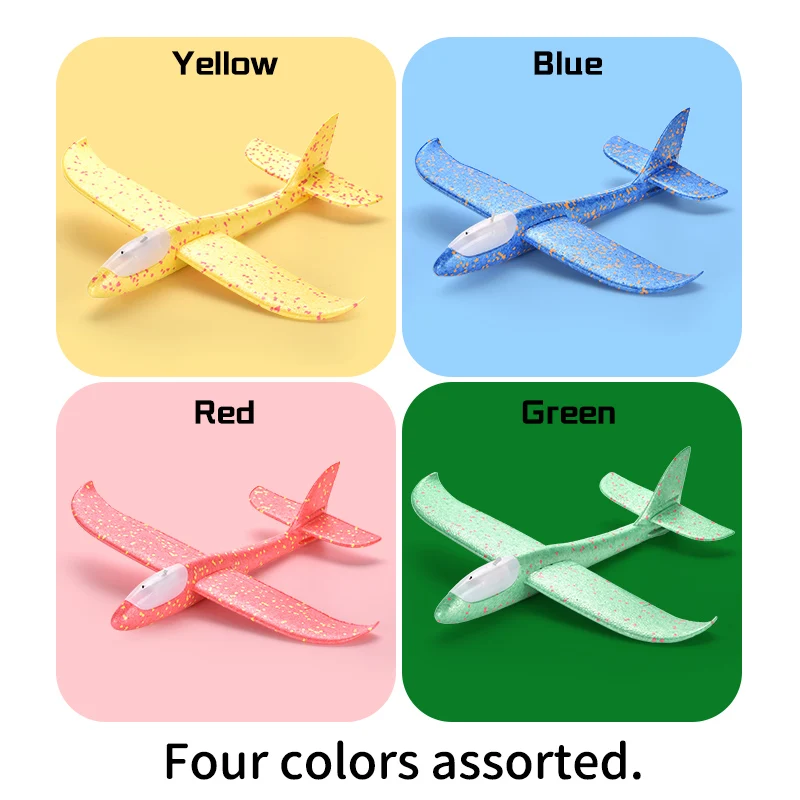 Outdoor Foam Glider Airplane Toys Kids Mini Hand Throwing Glider Plane Flying Sports Games Foam Airplane Toys With Led Light