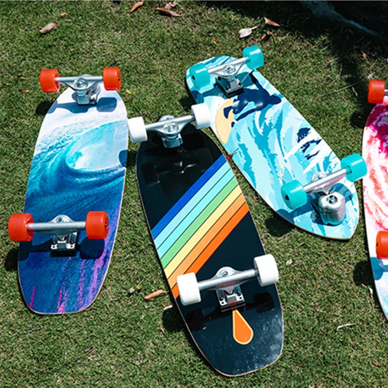 Fiberglass bamboo maple deck surfskate skateboard complete surf skate board