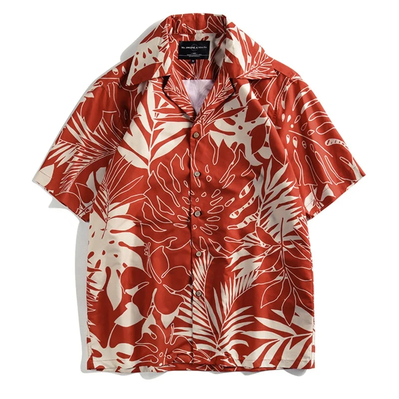 Wholesale  2022 New Fashion Printing Hawaii Oversize High Quality 100% Cotton Plus Size Men Polo T-shirt