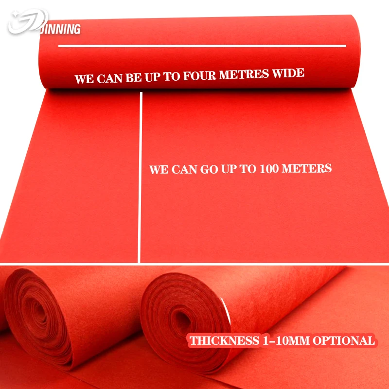 1~10mm Factory Director Wholesale Red Wedding Carpet Anti Fading for Wedding Events Party Walkway Thin Red Carpet Roll