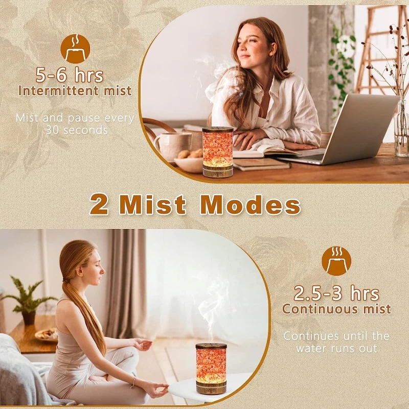 cool mist himalayan crystal salt rock stone ultrasonic aroma diffuser himalayan pink salt lamp essential oil diffuser