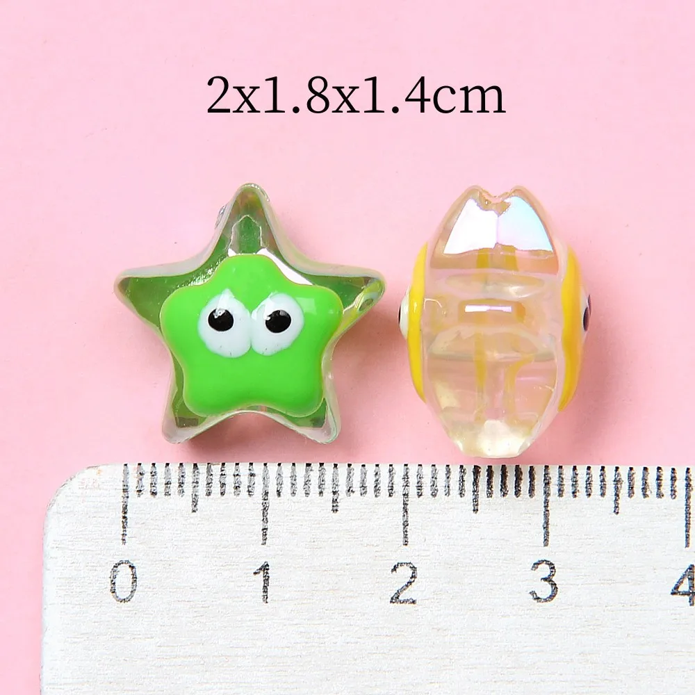 New Pentagram Hand-Painted Beads DIY Bracelet Car Hanging Jewelry Accessories Acrylic Beads
