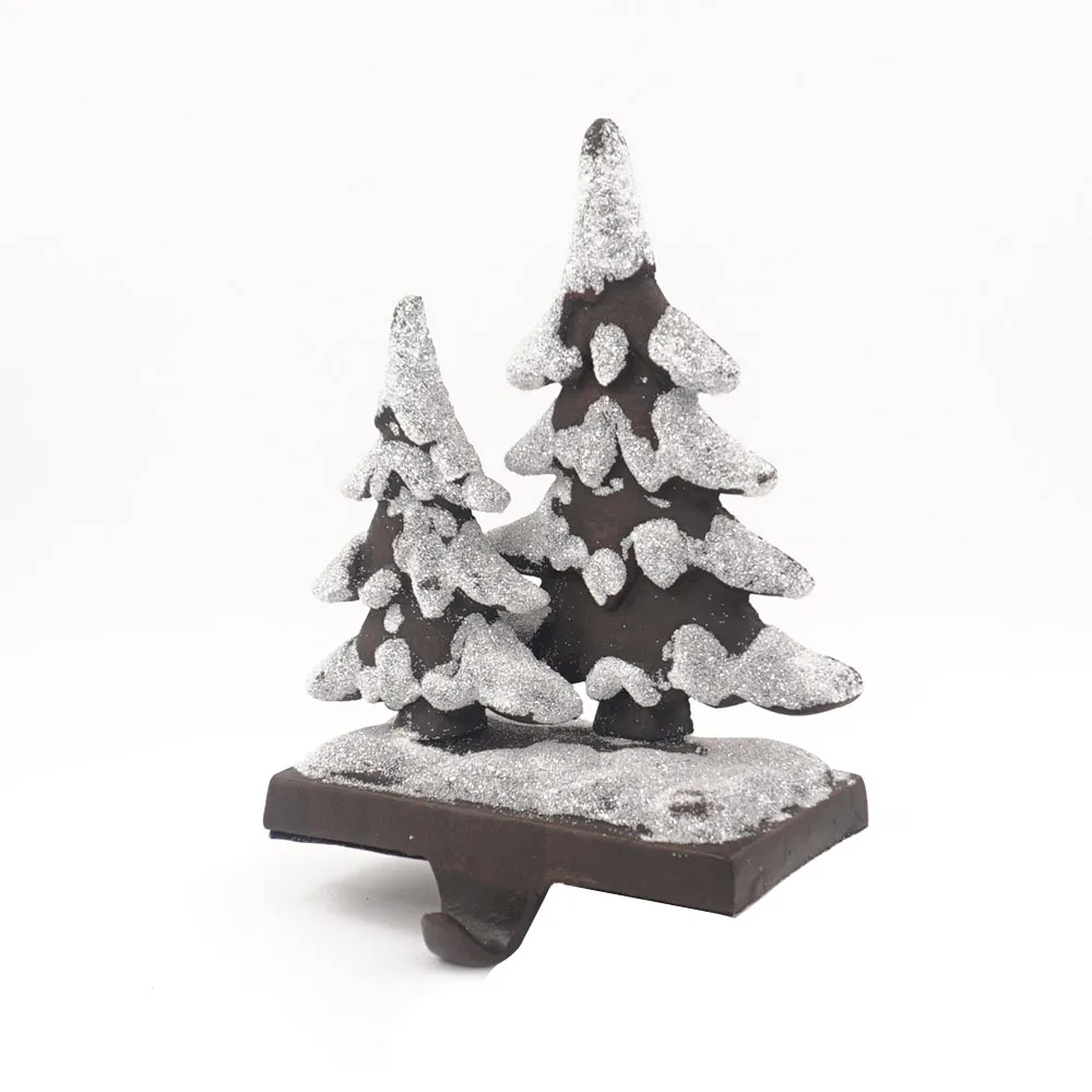 Artificial Snowman Snow Rust Color Double Tree Stocking Holder Socks Gifts Christmas Decor Christmas Decoration