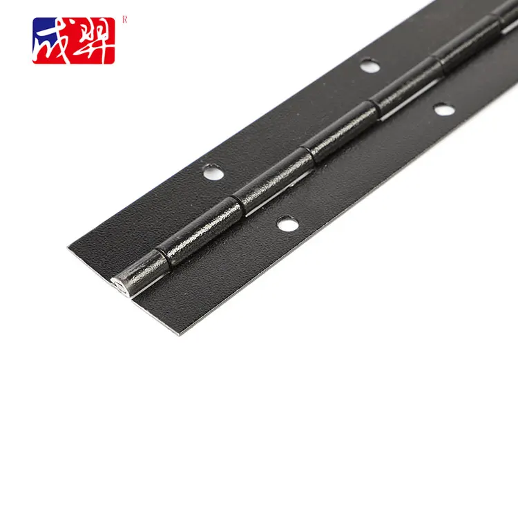 black continuous metal long piano hinges