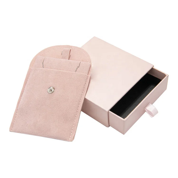 2022 Newest Suede Microfiber Jewelry Pouches With Velvet Foam Insert Pad And Box