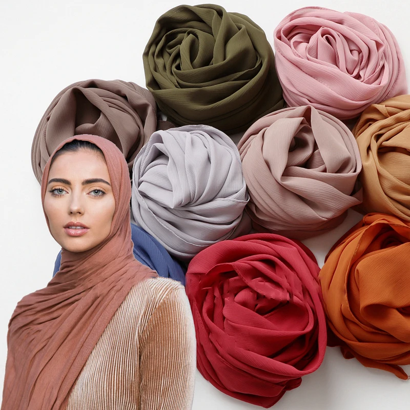 Wholesale Soft Pearl Chiffon Scarf Hijab Women Muslim Hijab
