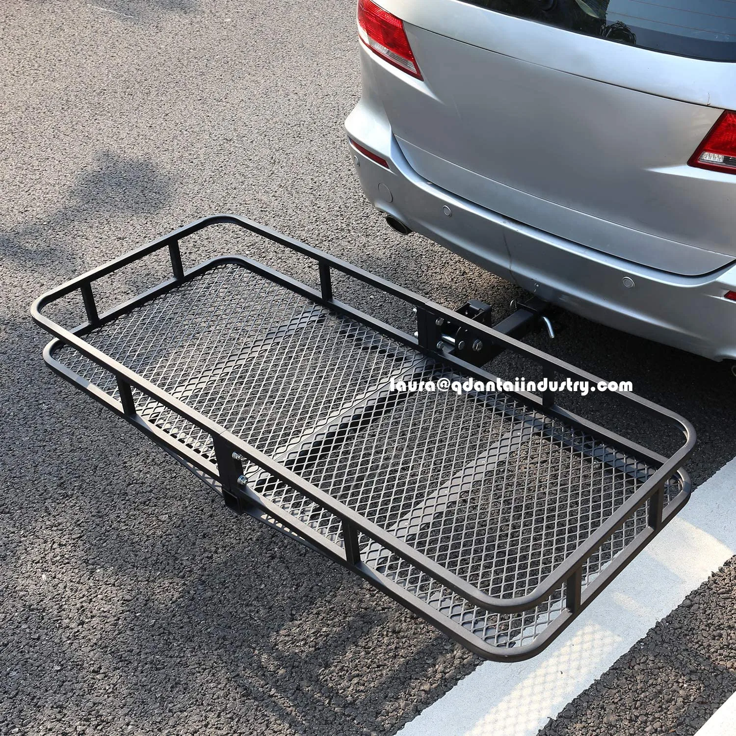 Hitch Mounted Folding Cargo Carrier Car SUV Truck Basket