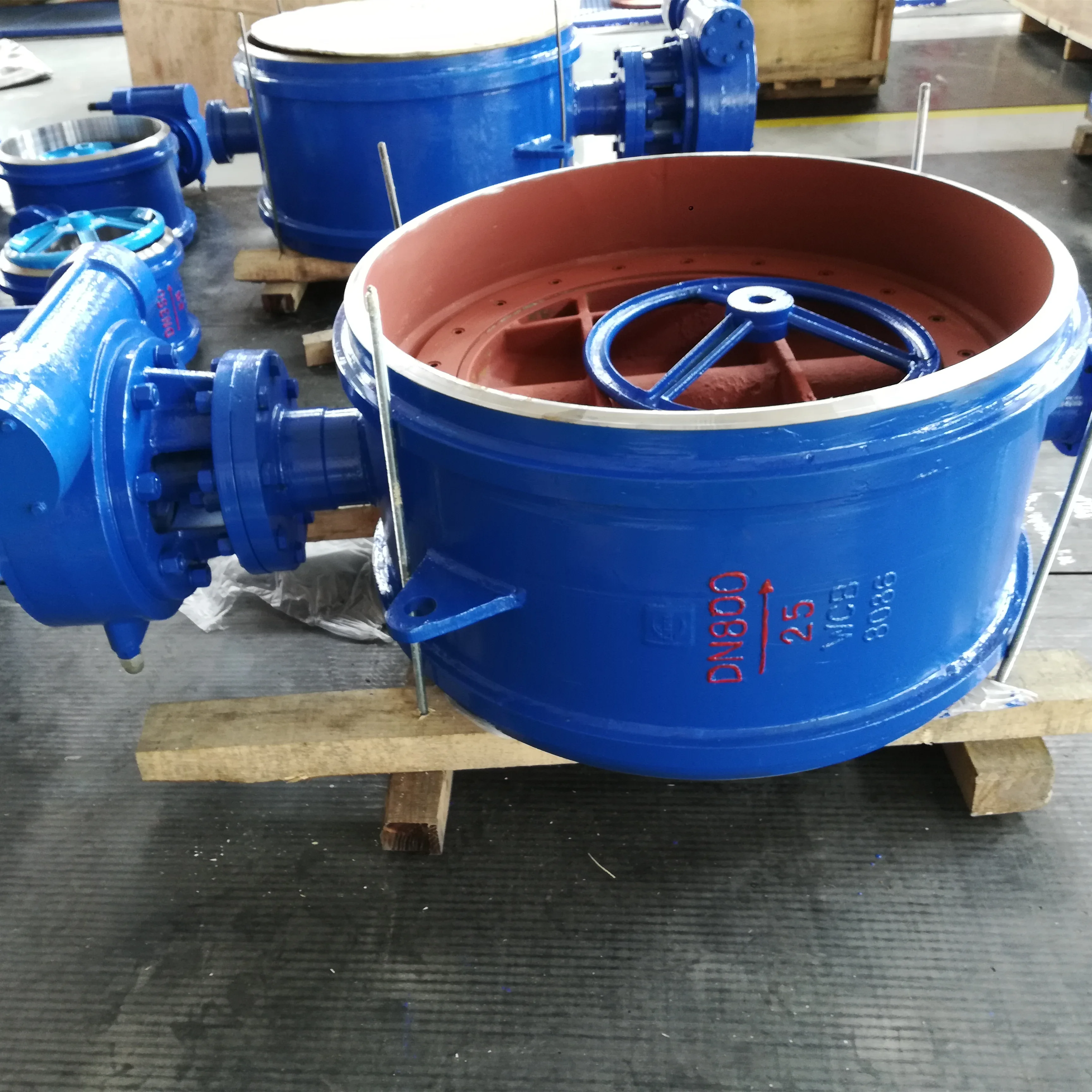 DN600 PN25 Double Triple Eccentric Cast Iron Steel Welded End Butterfly Valve Hard Seal