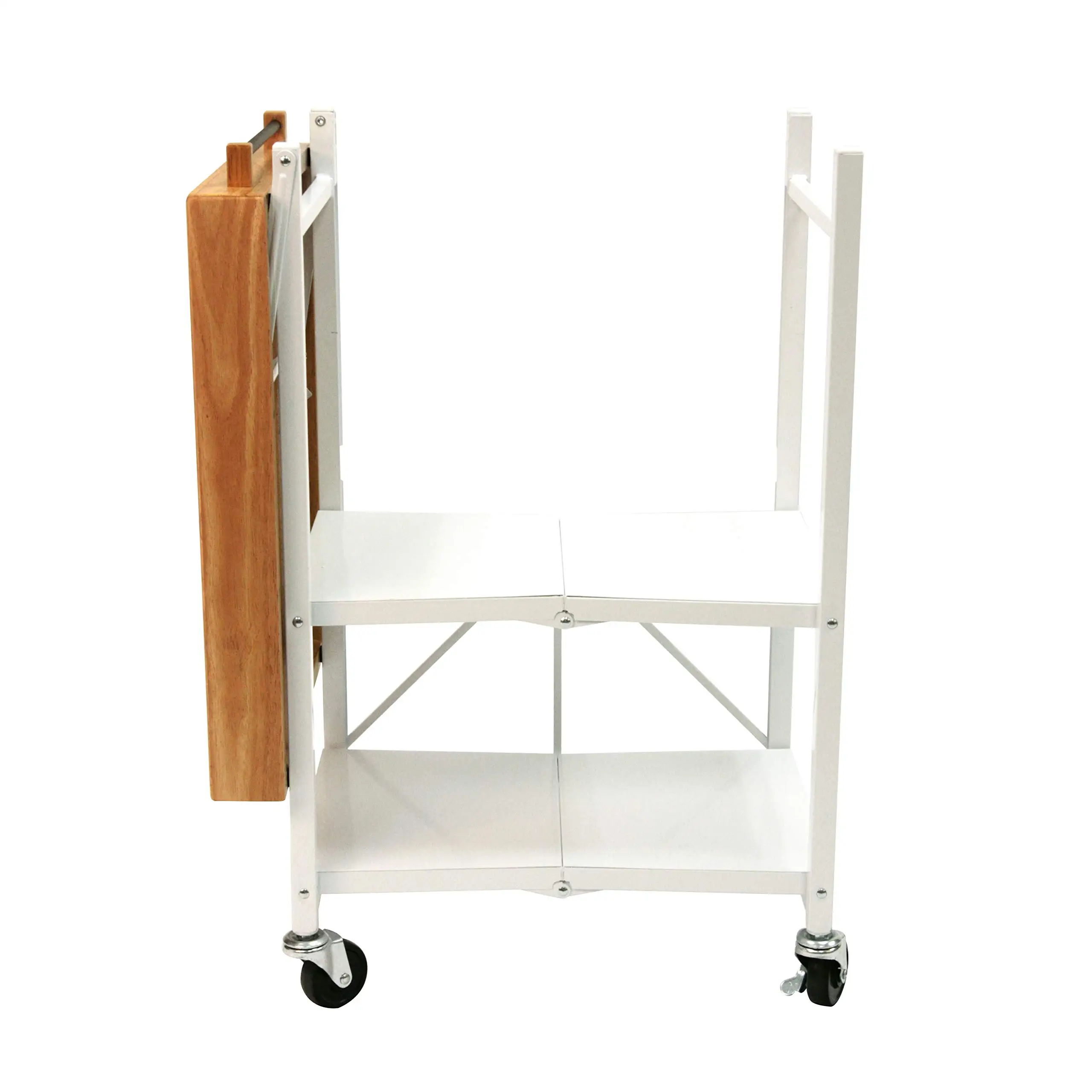 Sunrise Folding Kitchen Cart on Wheels,3-Tier Foldable Rolling Cart Chefs Outdoor Cart for Coffee Wine Food,Microwave Cart