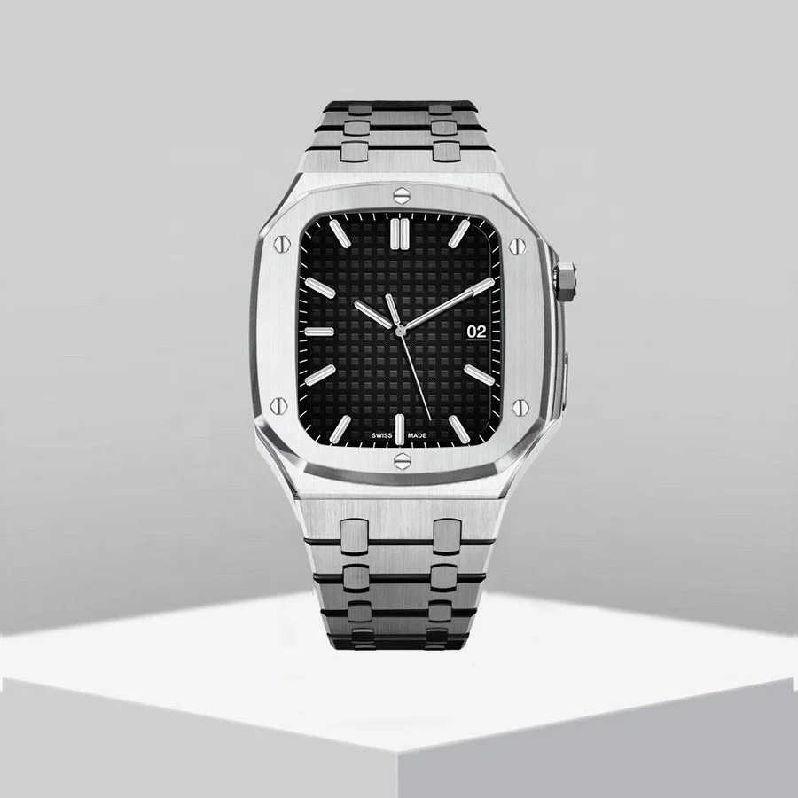 custom logo smart watch case 316l luxury stainless steel apple watch case for apple i watch series 7 45mm 41mm