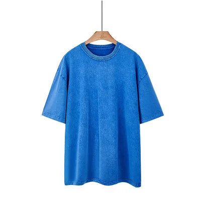 Свободная Тяжелая хлопковая Футболка большого размера футболка с рисунком кислотной стирки винтажная Мужская логотипом вашего дизайна на заказ большие размеры