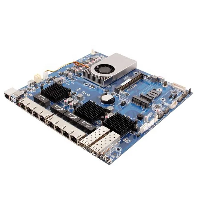 Intel skylake 3855u 8 LAN firewall motherboard with 2 SFP  for network security router