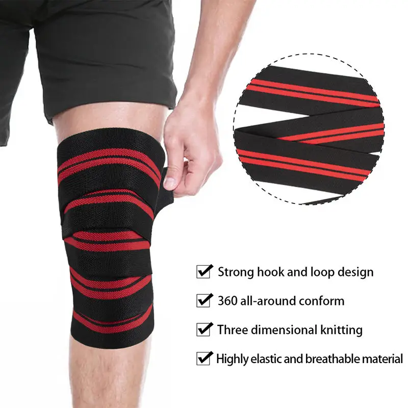 Rodilleras Vendas Para De Factory Custom Adjustable Compression Weightlifting Gym Bandages Sports Knee Pads Support Strap Wraps