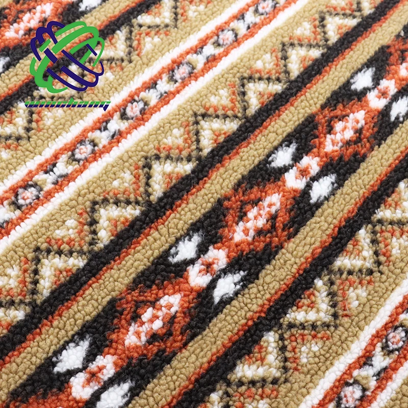 Factory Wholesale Price Supports Customized Aztec Geo Sherpa Fleece Lamb Fabric For Jackets