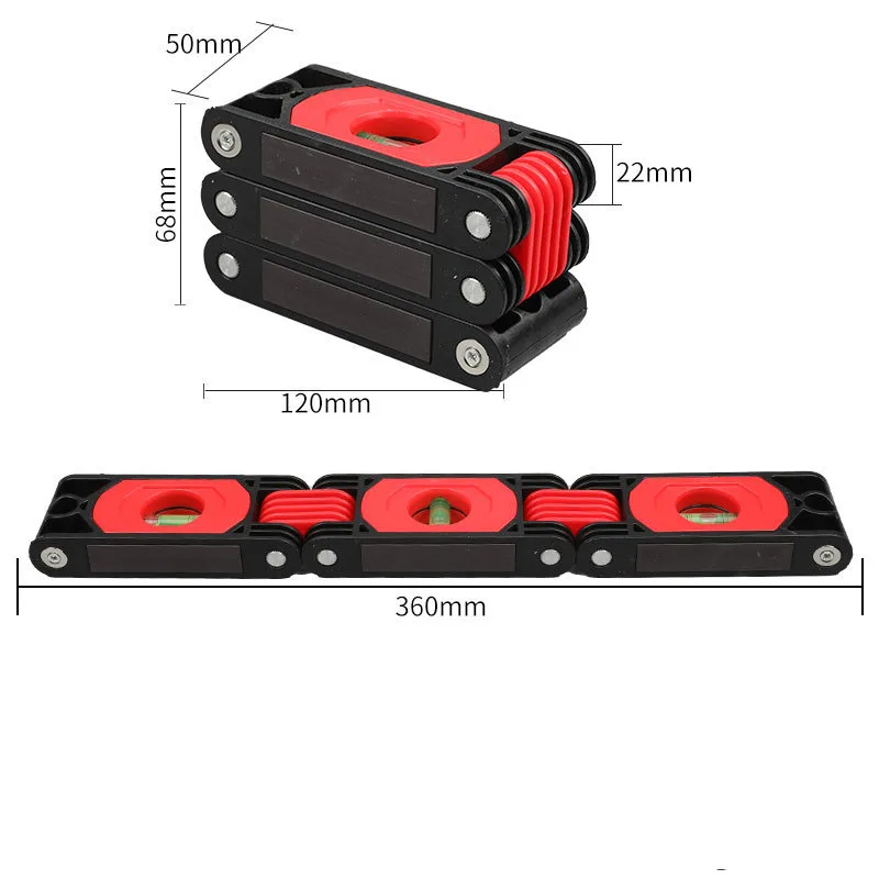 Multi-Function Foldable Level Meter 36-72cm Multi-Angle Measurement Woodworking Tools Pipes Stairs Corners Folding