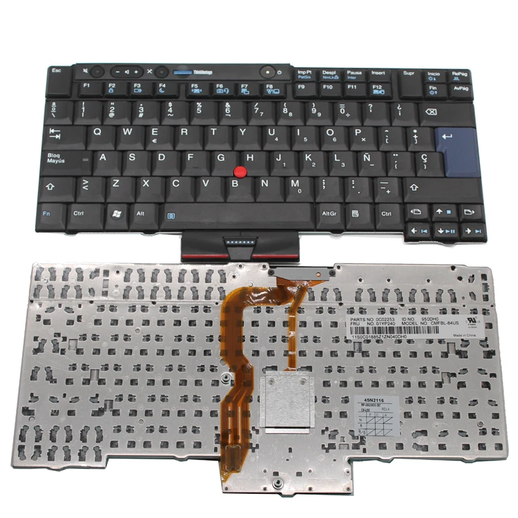 laptop Teclado For Lenovo Thinkpad T520 T420 T400S T410S T410 T510 W510 W520 X220 Series SP Spanish Black Laptop Keyboard