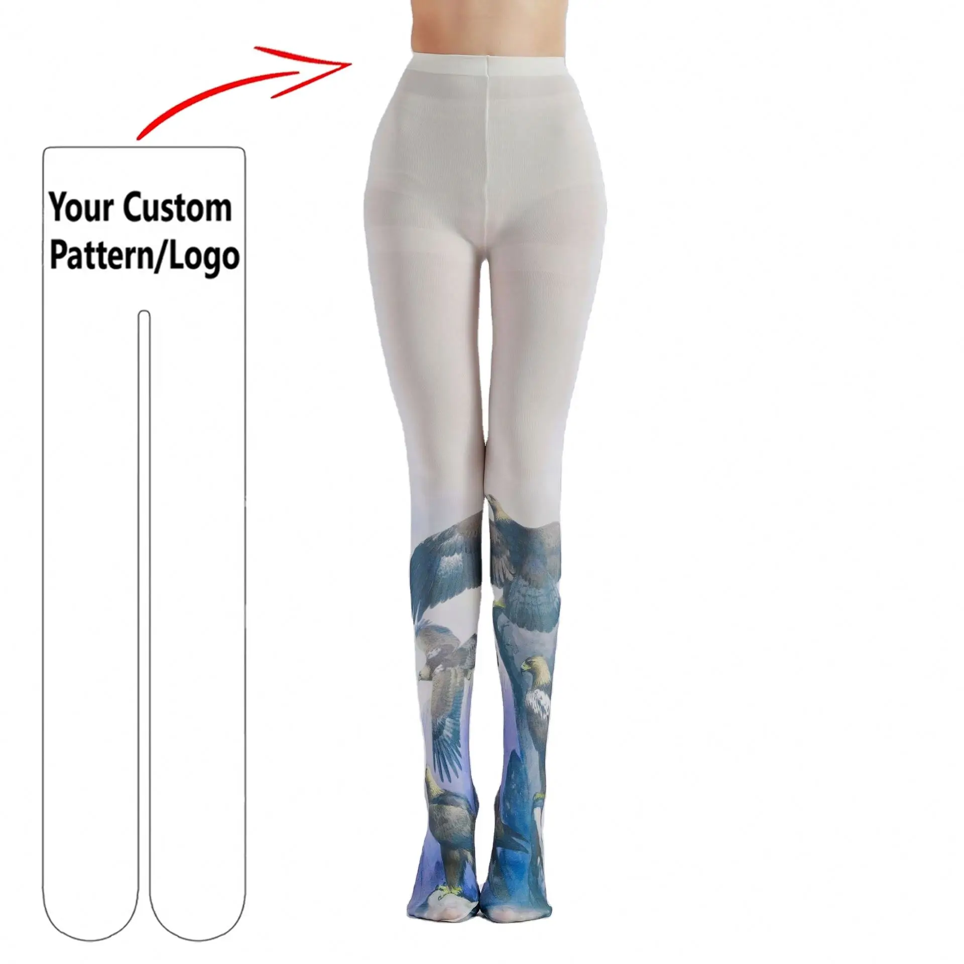 Custom Dark Eagle Base Socks Original Pattern Printed Pantyhose
