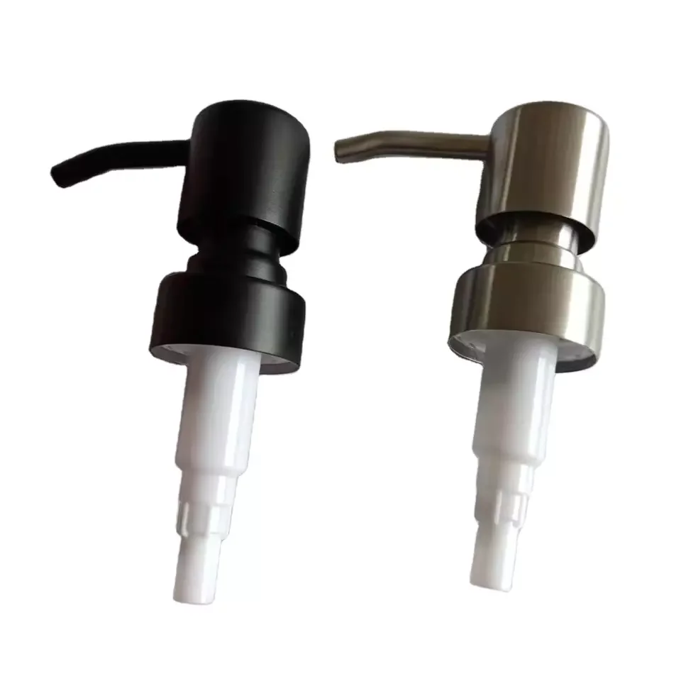 China Ningbo High-end stainless steel dispenser pump skin care soap UV metal lotion pump