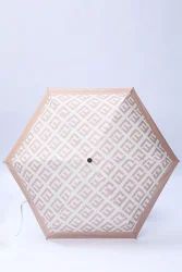 Good quality wholesale five-folding umbrella with black coat and pongee umbrella