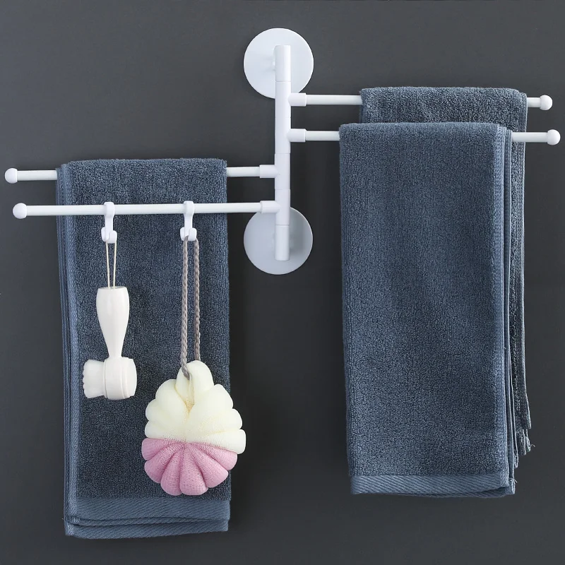Wholesale bathroom wall mounted towel rail foldable rotating towel racks